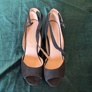 Sun + Stone Elegant Black Peep-Toe Heels Priced to Sell!